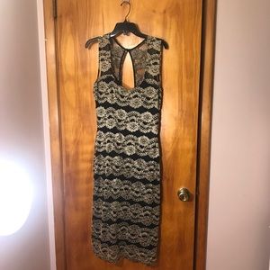 Black & Gold Lace Dress